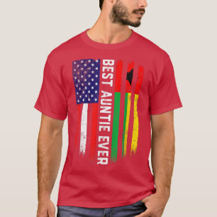Camiseta American Flag & GuineaBissau Flag Best Auntie Ever