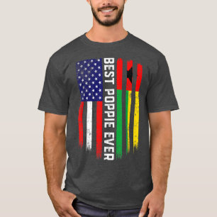 Camiseta American Flag & GuineaBissau Flag Best Poppie Ever