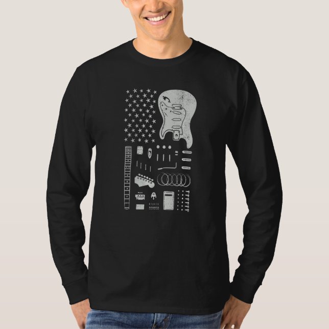Camiseta American Flag Guitar 4th of July Guitarist USA Cou (Anverso)