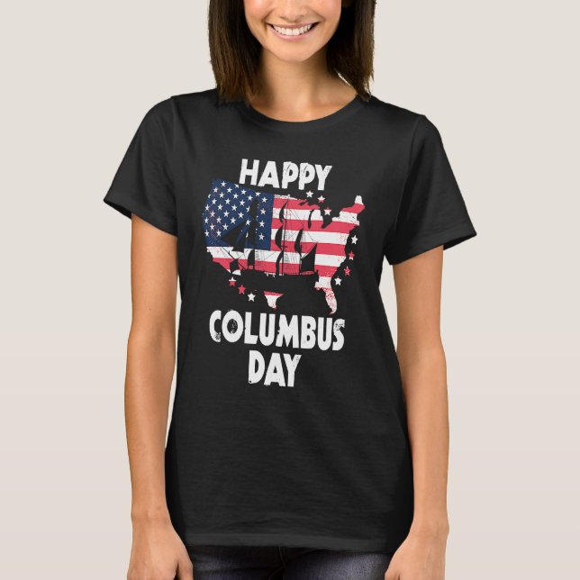 Camiseta American Flag Happy Columbus Day (Anverso)