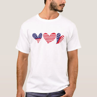 Camiseta American Flag Heart 4th of July