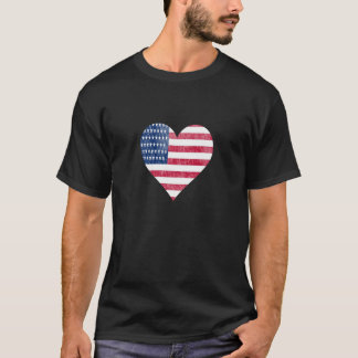 Camiseta American flag in heart