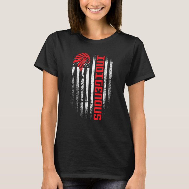 Camiseta American Flag Indigenous Peoples Day Native Americ (Anverso)