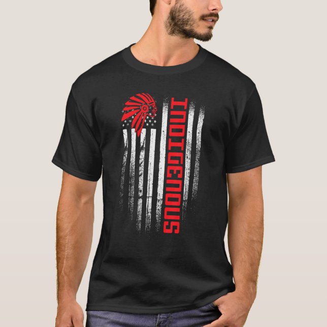 Camiseta American Flag Indigenous Peoples Day Native Americ (Anverso)