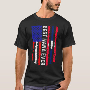 Camiseta American Flag Laos Flag Best Nana Ever Family