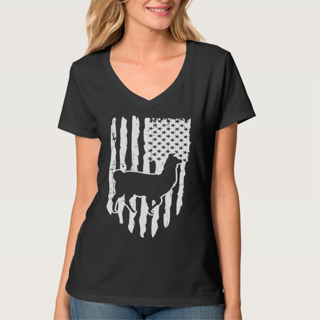 Camiseta American Flag Llama (Anverso)