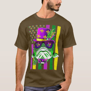 Camiseta American Flag Mardi Gras Fishing Fisherman Fish L