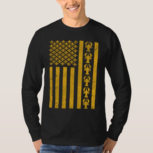 Camiseta American Flag Mardi Gras Mardi Gras Crawfish Outfi (Anverso)