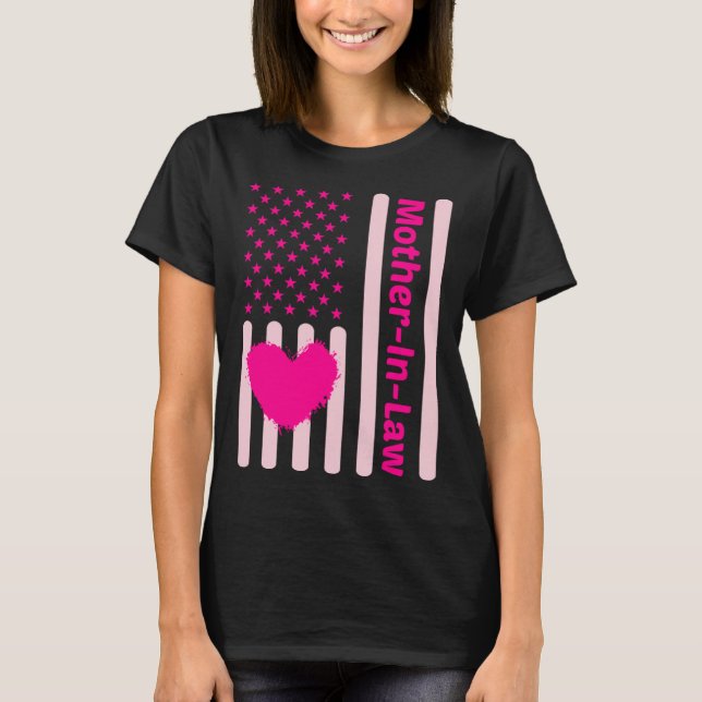 Camiseta American Flag Mother In Law Mothers Day Love Son D (Anverso)