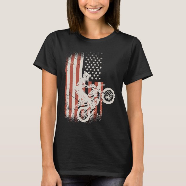 Camiseta American Flag Motocross Enduro Motocross (Anverso)