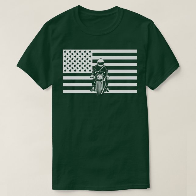 Camiseta American Flag Motorcycle Apparel - Biker Motorcycl (Diseño del anverso)