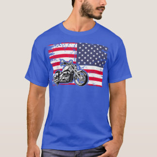 Camiseta American Flag Motorcycle Biker176