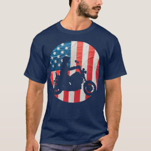 Camiseta American Flag Motorcycle Biker 155