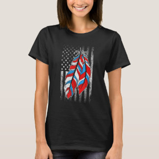 Camiseta American Flag Native Feather Pride Month Indigeno