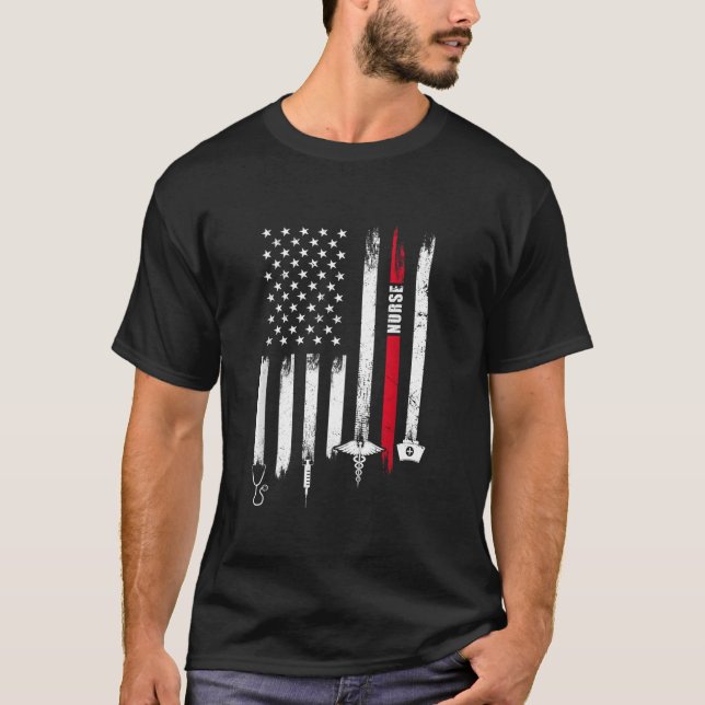 Camiseta American Flag Nurse Day (Anverso)