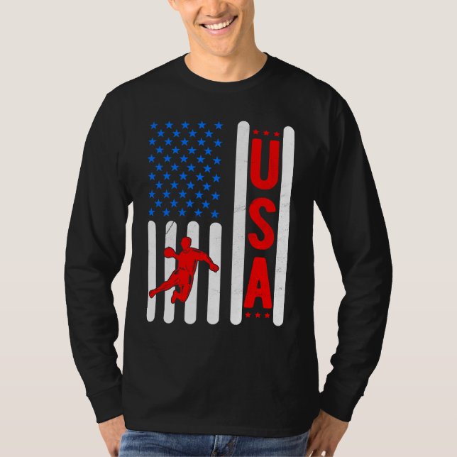 Camiseta American Flag Patriotic USA Men Women Handball Spo (Anverso)