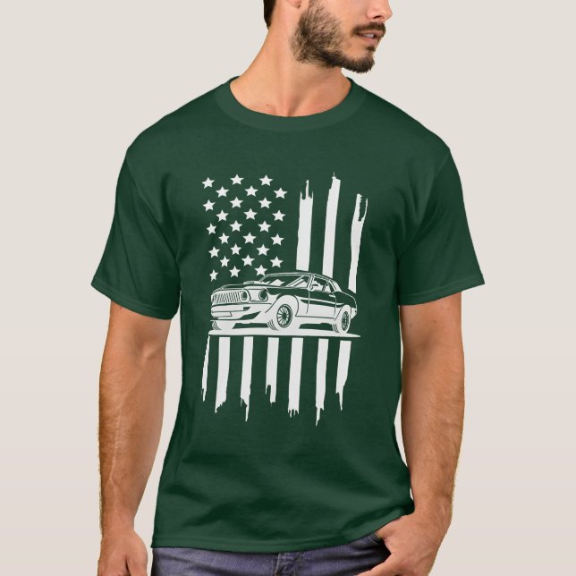 Camiseta American Flag Piston Svg Muscle Car Svg funny (Anverso)