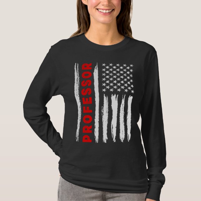 Camiseta American Flag Professor US USA Flag (Anverso)