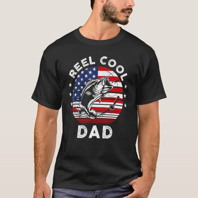 Camiseta American Flag Reel Cool Dad Papa Pop Pop Grandpa F (Anverso)