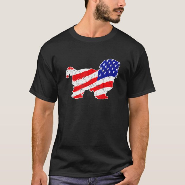 Camiseta American Flag Shih Tzu Patriotic Dog Dad Dog Mom (Anverso)