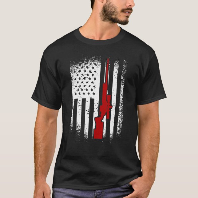 Camiseta American Flag Sniper Rifle 2nd Amendment Sniper (Anverso)