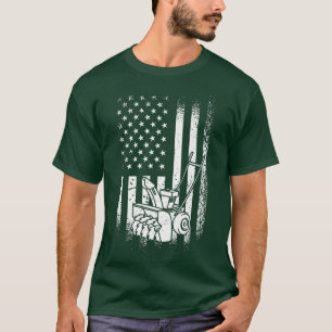 Camiseta American Flag Snow Blowing, Winter Snow Lover