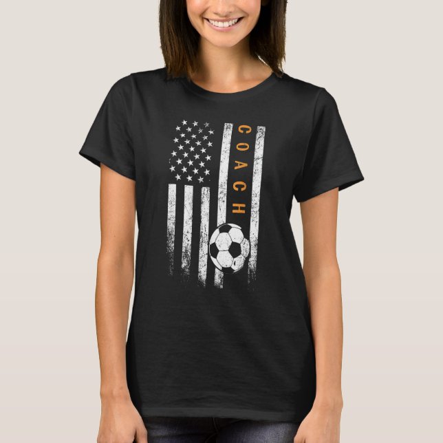 Camiseta American Flag Soccer Coach Soccer Trainer Coaching (Anverso)