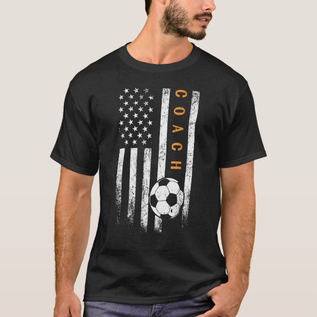 Camiseta American Flag Soccer Coach Soccer Trainer Coaching (Anverso)