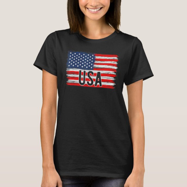 Camiseta American Flag Usa 4th Of July Independence Day Pat (Anverso)