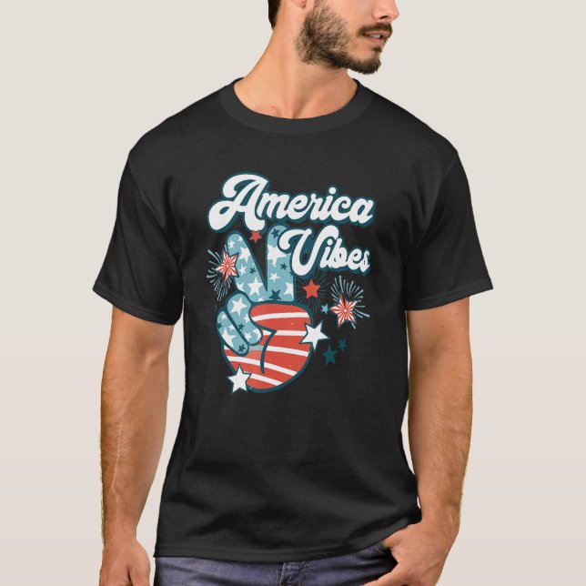 Camiseta American Flag USA 4th of July Independence Day Pat (Anverso)