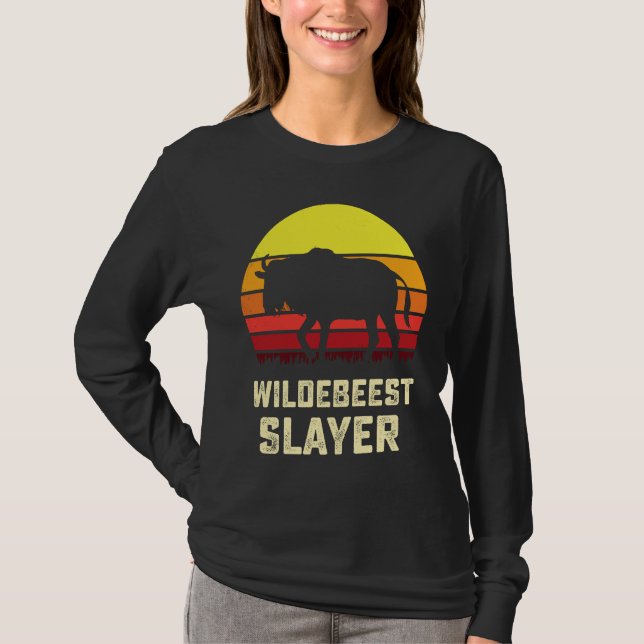 Camiseta American Flag USA Blue Wildebeest Gnu Antelope Hun (Anverso)