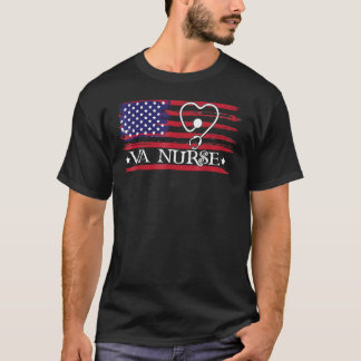 Camiseta American Flag VA Nurse Patriotic 4th Of July