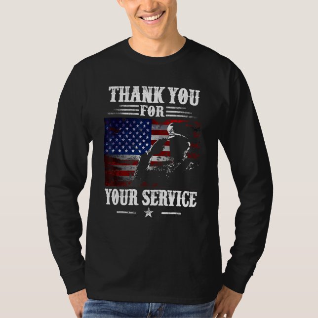 Camiseta American Flag Veteran Day  Thank You Veterans  Vin (Anverso)