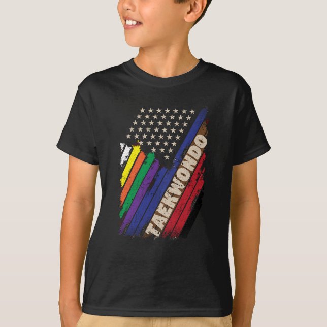 Camiseta American Flag White Black Belt Colors (Anverso)