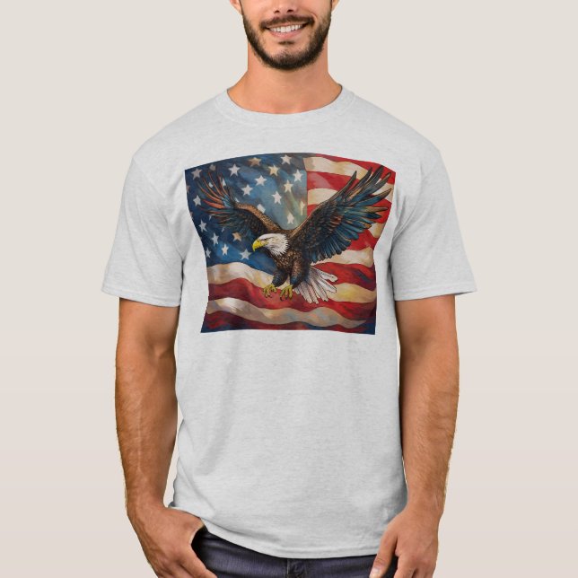 Camiseta American Flag with Bald Eagle (Anverso)