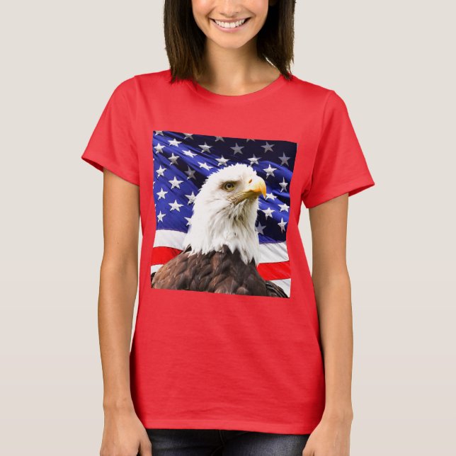 Camiseta American Flag with Bald Eagle (Anverso)