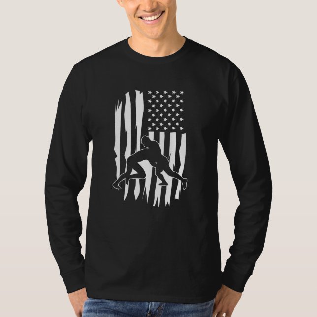 Camiseta American Flag Wrestling Wrestler Wrestling Fan 4 (Anverso)