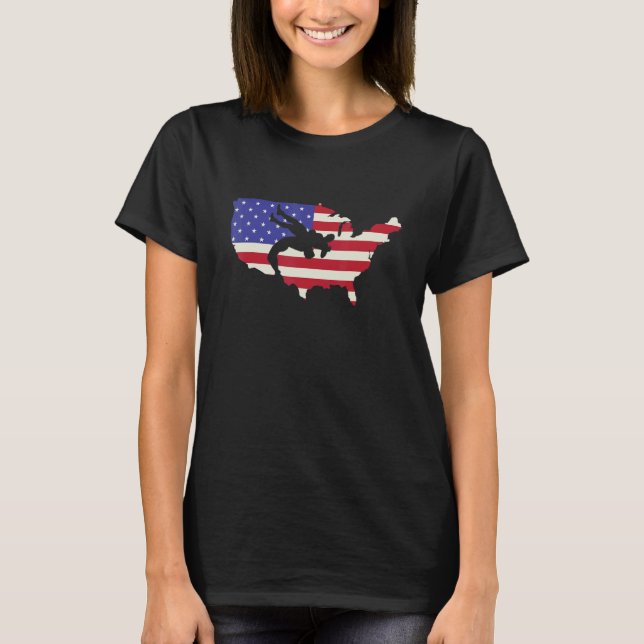 Camiseta American Flag Wrestling Wrestler Wrestling Fan 7 (Anverso)