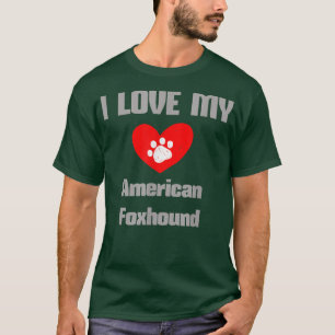 Camiseta American Fohound I Love My Dog diseño divertido
