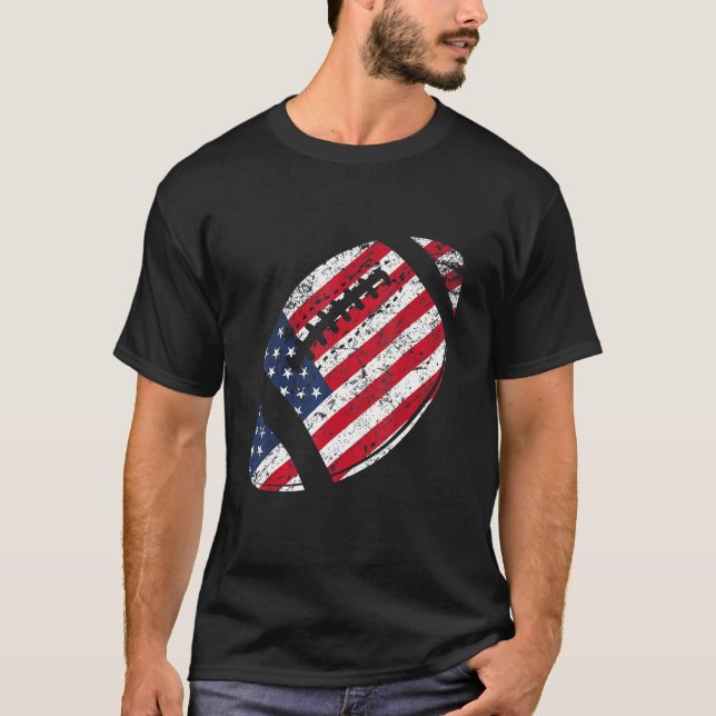Camiseta American Football 4th July American Flag Patriotic (Anverso)