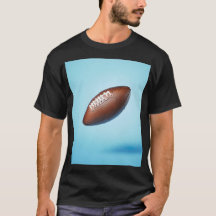 American football ball suspended in the air