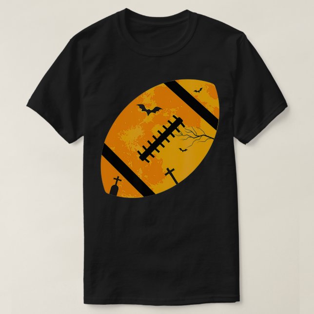 Camiseta American Football Halloween Costume Gift Moon Bats (Diseño del anverso)