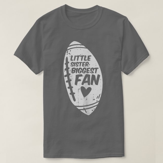 Camiseta American Football Little Sister Biggest Fan Family (Diseño del anverso)