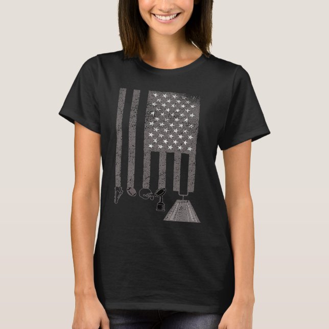 Camiseta American Football Patriotic USA US Flag Men Women  (Anverso)