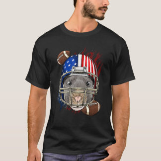 Camiseta American Football Player Rat Patriotic 4th Of July