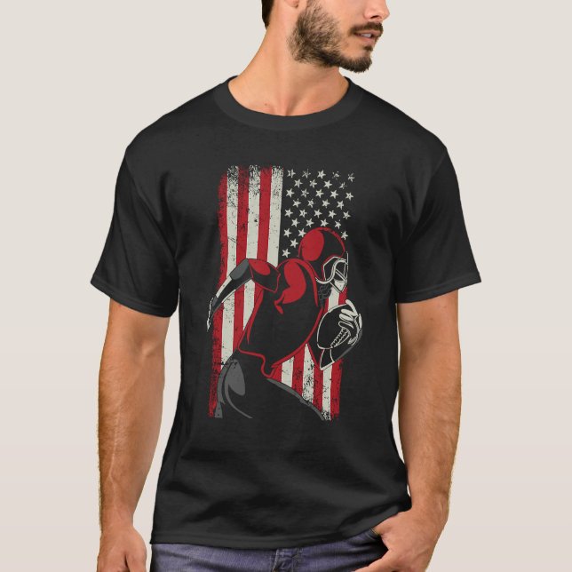 Camiseta American Football Player Vintage USA Flag (Anverso)