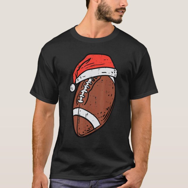 Camiseta American Football Santa Hat Sports Christmas Xmas  (Anverso)