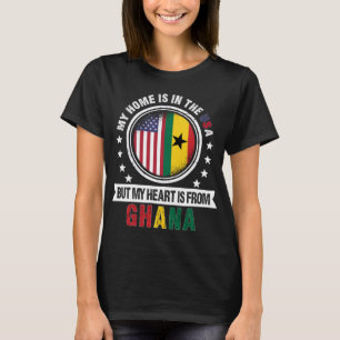 Camiseta American Ghanaian Flag Heart from Ghana Patriot