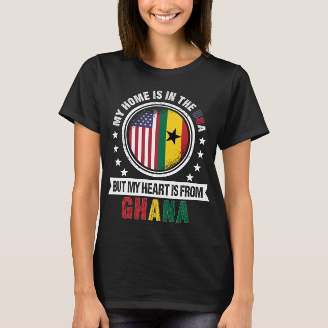 Camiseta American Ghanaian Flag Heart from Ghana Patriot (Anverso)