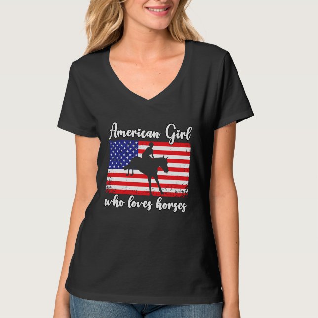 Camiseta American Girl who loves eventing horses rider  4 (Anverso)